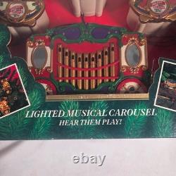 Vtg Nos 1992 Mr Christmas Holiday Carousel Light Musical 6 Horse Circus Organ