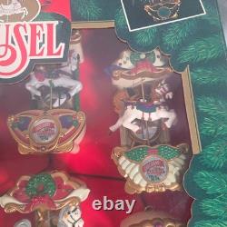 Vtg Nos 1992 Mr Christmas Holiday Carousel Light Musical 6 Horse Circus Organ