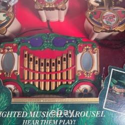 Vtg Nos 1992 Mr Christmas Holiday Carousel Light Musical 6 Horse Circus Organ