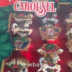 Vtg Nos 1992 Mr Christmas Holiday Carousel Light Musical 6 Horse Circus Organ