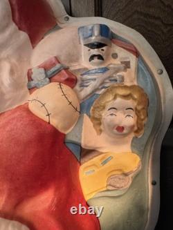 Vtg Paramount 32 Santa Claus Vinylite 3D Lighted Wall Plaque #562 + Box 1950's