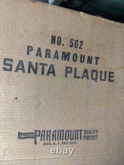 Vtg Paramount 32 Santa Claus Vinylite 3D Lighted Wall Plaque #562 + Box 1950's