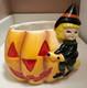 Vtg Relpo Halloween Witch Pumpkin Jack O' Lantern Planter Nancy Pew Mcm T13025