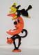Vtg Rosbro Hard Plastic Halloween Spring Springy Witch Moon Black Cat As Is