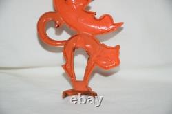 Vtg Rosbro Hard Plastic Halloween Spring Springy Witch Moon Black Cat As Is
