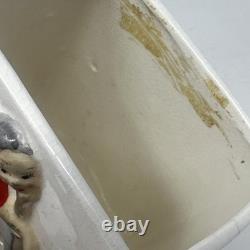 Vtg Ucagco 1950's Girl Decorating Christmas Tree Ceramic Vase Japan