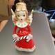Vtg Ucagco Christmas Angel Bell Candy Cane Rhinestone Spaghetti Trim