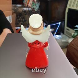 Vtg Ucagco Christmas Angel Bell Candy Cane Rhinestone Spaghetti Trim