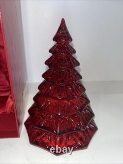WATERFORD Ruby Red Crystal Christmas Tree Sculpture-#145996. In Box