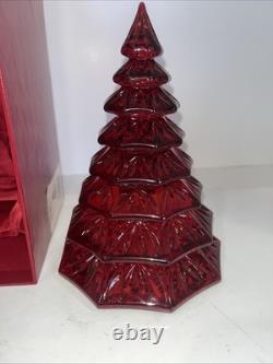 WATERFORD Ruby Red Crystal Christmas Tree Sculpture-#145996. In Box