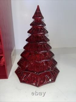 WATERFORD Ruby Red Crystal Christmas Tree Sculpture-#145996. In Box