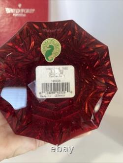 WATERFORD Ruby Red Crystal Christmas Tree Sculpture-#145996. In Box