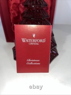 WATERFORD Ruby Red Crystal Christmas Tree Sculpture-#145996. In Box
