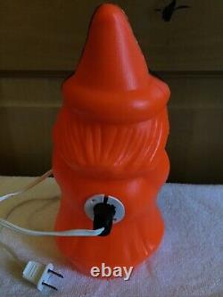 WOW! Vintage Halloween WITCH withBroom Blowmold Empire Blow Mold Decoration ORANGE
