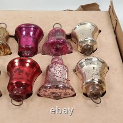 Wartime Christmas Ornament Shiny Brite Glass Bell Set Of 10 With Box 1940s Wartime Christmas Ornament Shiny Brite Glass Bell Set Of 10 With Box 1940s