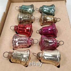 Wartime Christmas Ornament Shiny Brite Glass Bell Set Of 10 With Box 1940s Wartime Christmas Ornament Shiny Brite Glass Bell Set Of 10 With Box 1940s
