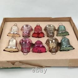 Wartime Christmas Ornament Shiny Brite Glass Bell Set Of 10 With Box 1940s Wartime Christmas Ornament Shiny Brite Glass Bell Set Of 10 With Box 1940s