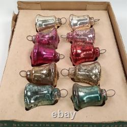 Wartime Christmas Ornament Shiny Brite Glass Bell Set Of 10 With Box 1940s Wartime Christmas Ornament Shiny Brite Glass Bell Set Of 10 With Box 1940s