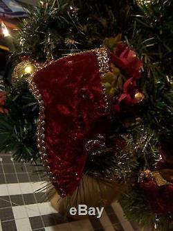 Waterford Heritage Christmas Tree- Burgundy Velvet Ornaments - 31