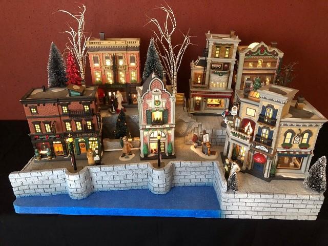 Waterfront City Display Platform For Cic Dept 56 Or Lemax Villages, Free Ship