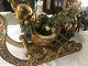 Wayne Kleski Christmas Sleigh Katherine's Collection Green Satin Ornate Gold Dec