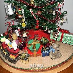 Westrim Beaded Mini Christmas Tree Decorated Ornaments Gifts Lights Tree Skirt