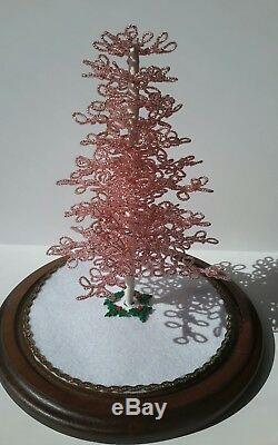 Westrim Beaded Mini Christmas Tree PINK Ready to decorate, with Base & Skirt