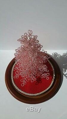 Westrim Beaded Mini Christmas Tree PINK Ready to decorate, with Base & Skirt