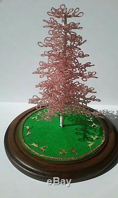 Westrim Beaded Mini Christmas Tree PINK Ready to decorate, with Base & Skirt