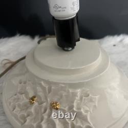 White /gold Ceremic Xmas Tree Hand Painted 17 Without Star 18.5 With VTG 1981