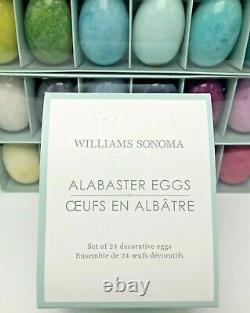 Williams Sonoma Hand Carved Alabaster Easter Eggs Set of 24 Italy Ducceschi