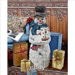 Winter Snowman Christmas Snowball Tray Pedestal Table