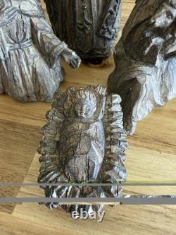 Wood Carved 6-Piece Nativity Figurines Set Christmas Mary Joseph Jesus Wise Men