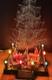 Wood Christmas Tree Stand Fence Lighted Base Display Lights Firemen Fence Rare