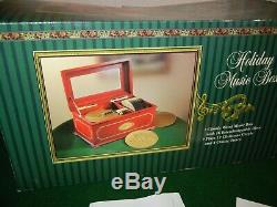 Wooden Holiday Music Box Plays 16 Disk 1999 Mr. Christmas