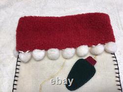 Woof & Poof Christmas Lights String Vintage RARE Stocking Red White Wool 18