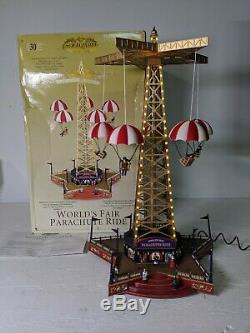 Working Mr. Christmas Gold Label Worlds Fair Parachute Ride Music Lights