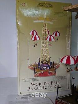 Working Mr. Christmas Gold Label Worlds Fair Parachute Ride Music Lights