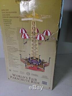 Working Mr. Christmas Gold Label Worlds Fair Parachute Ride Music Lights