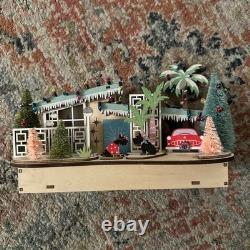 World Market 2022 Laser Cut Wood MCM House LED Scottie Dogs Christmas Carport