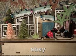 World Market 2022 Laser Cut Wood MCM House LED Scottie Dogs Christmas Carport