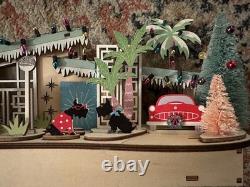 World Market 2022 Laser Cut Wood MCM House LED Scottie Dogs Christmas Carport