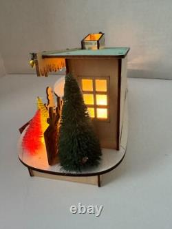 World Market Laser Cut Wood Mid Century Modern House LED Holiday Decor NWT 2020 World Market Laser Cut Wood Mid Century Modern House LED Holiday Decor NWT 2020