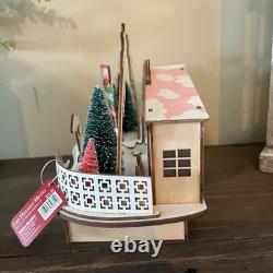 World Market Laser Cut Wood Mid Century Modern House LED Holiday Decor NWT 2022 World Market Laser Cut Wood Mid Century Modern House LED Holiday Decor NWT 2022