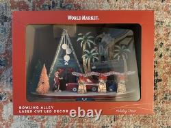 World Market Laser Cut Wood Mid Century Modern House LED Holiday Decor NWT 2025