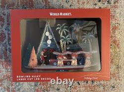 World Market Laser Cut Wood Mid Century Modern House LED Holiday Decor NWT 2025