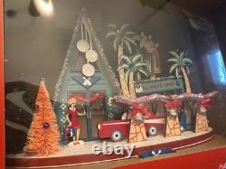 World Market Laser Cut Wood Mid Century Modern House LED Holiday Decor NWT 2025