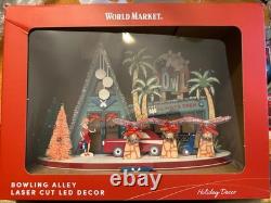 World Market Laser Cut Wood Mid Century Modern House LED Holiday Decor NWT 2025