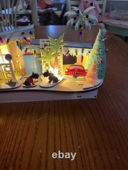 World Market Laser Cut Wood Mid Century Modern House Scotty dogs LED 2022