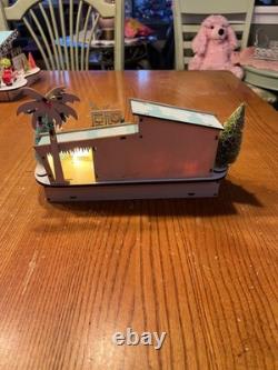 World Market Laser Cut Wood Mid Century Modern House Scotty dogs LED 2022